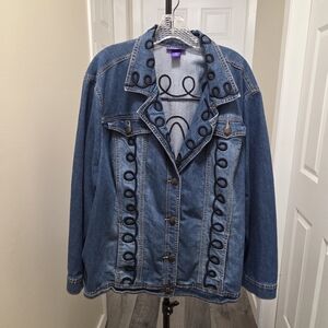 Catherines Cotton Blend Plus Size Denim Jacket